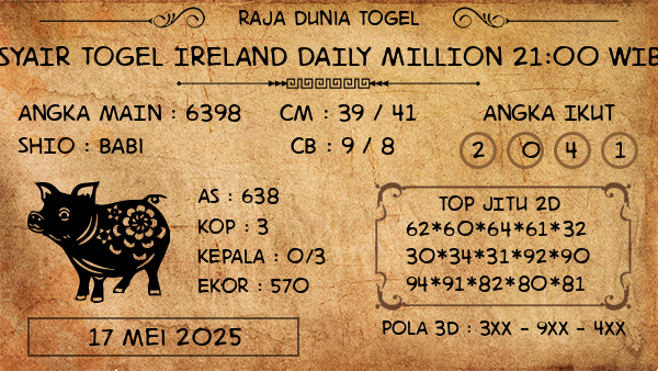 Prediksi Ireland Daily Million 21:00 WIB