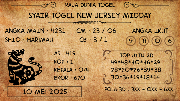 Prediksi New Jersey Midday