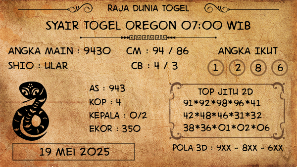 Prediksi Oregon 07:00 WIB